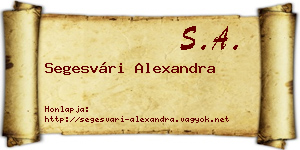 Segesvári Alexandra névjegykártya